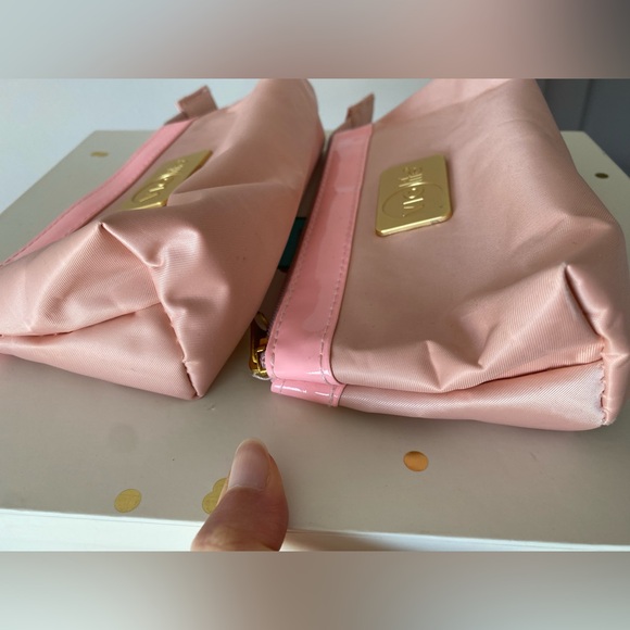Set of two make up cosmetics bag pouch clutch bags VioLife Gold pink Beige New - Picture 6 of 10